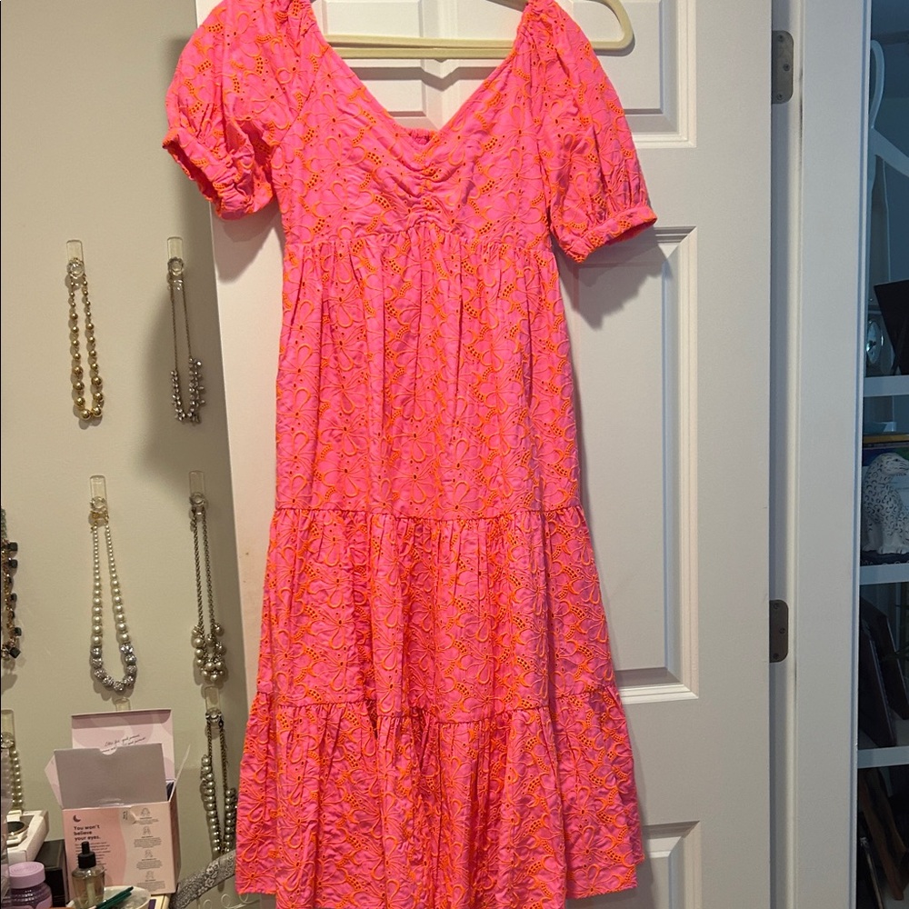 Lilly Pulitzer Vibrant Pink Embroidered Dress